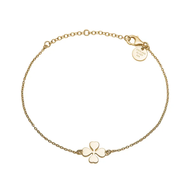 Sygeplejebutikken Gaver Til Sundhedspersonalet|Smykker*Armbånd med guldtone firkløver