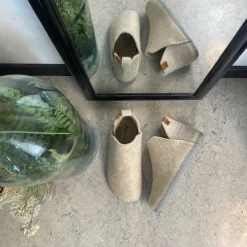 Whistler Hjemmesko|Knyster - Hallux Valgus*Beige filtet hjemmesko med højt skaft