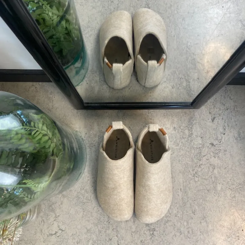 Whistler Hjemmesko|Knyster - Hallux Valgus*Beige filtet hjemmesko med højt skaft