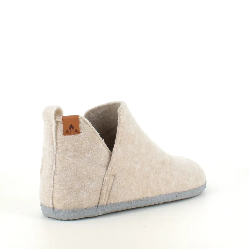Whistler Hjemmesko|Knyster - Hallux Valgus*Beige filtet hjemmesko med højt skaft