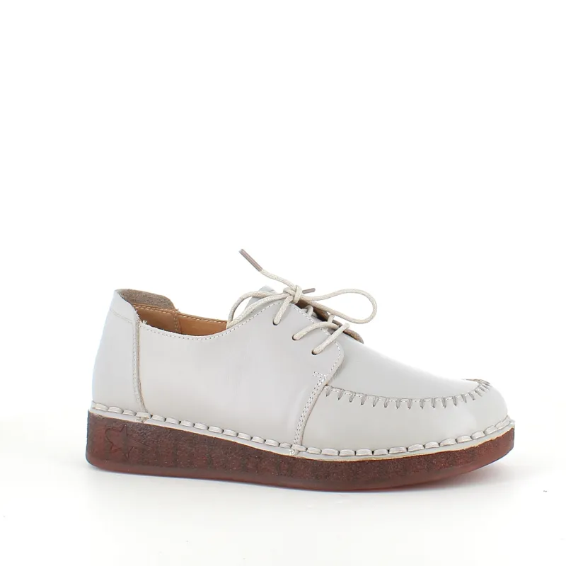 Sygeplejebutikken Sommersko Dame|Stødabsorberende Sko*Beige snøresko i læder med god stødabsorbering.