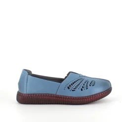 Sygeplejebutikken Sommersko Dame|Gængesål*Blå ballerina i skind