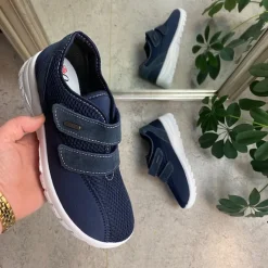 OrtoMed sko Slip On Sko|Sko Med Ekstra Svangstøtte*Blå fleksibel sko med skridhæmmende såler