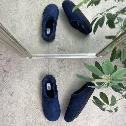 Sygeplejebutikken Sko På Tilbud*Blå herre hjemmesko med foer