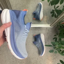 Sygeplejebutikken Knyster - Hallux Valgus|Sommersko Dame*Blå åndbar slip on sko med stødabsorbering