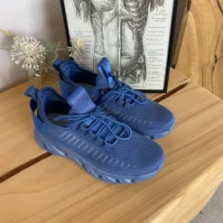 Sygeplejebutikken Knyster - Hallux Valgus|Sommersko Dame*Blå slip-on sko med strikoverdel