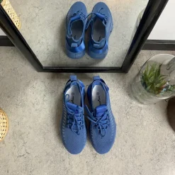 Sygeplejebutikken Knyster - Hallux Valgus|Sommersko Dame*Blå slip-on sko med strikoverdel