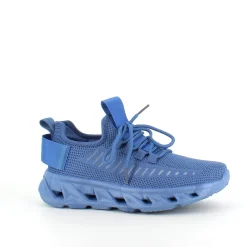 Sygeplejebutikken Knyster - Hallux Valgus|Sommersko Dame*Blå slip-on sko med strikoverdel