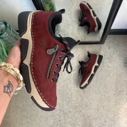 Rieker Diabetes Fødder|Sommersko Dame*Bordeux sneakers fra med god stødabsorbering