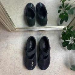 OrtoMed sko Benlængdeforskel|Knyster - Hallux Valgus*Bred ballerina med velcro og plads