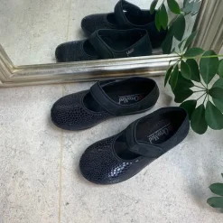 OrtoMed sko Benlængdeforskel|Knyster - Hallux Valgus*Bred ballerina med velcro og plads