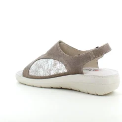 OrtoMed sko Sko På Tilbud*Bred ortopædisk sandal i beige med velcro, svangstøtte & ekstra plads til knyster