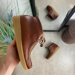 Nature Footwear Stødabsorberende Sko*Brun Nature lædersko med snørelukning