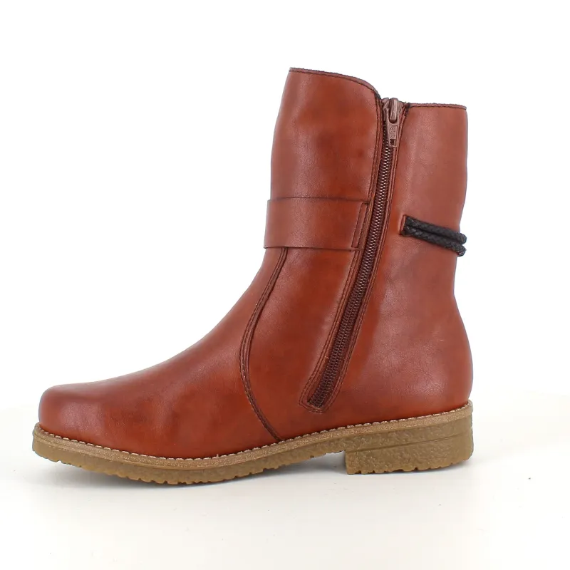 Rieker Vinterstøvler Damer|Overgangssko*Brun vinterstøvle med foer og lynlås