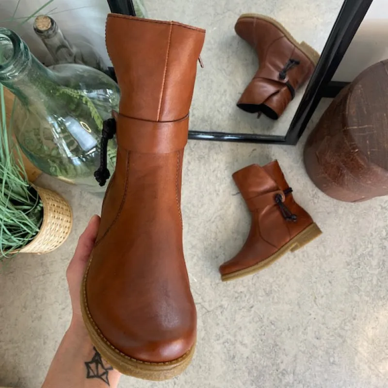 Rieker Vinterstøvler Damer|Overgangssko*Brun vinterstøvle med foer og lynlås