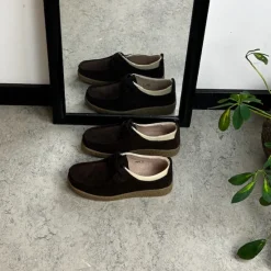 Sygeplejebutikken Sko På Tilbud*Brun ruskindssko med rågummisål