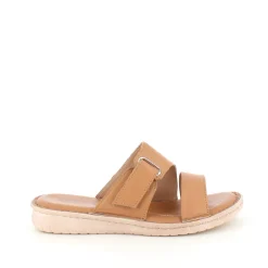 Relaxshoe Sandaler På Tilbud*Brun skind slip on med justerbar rem fra