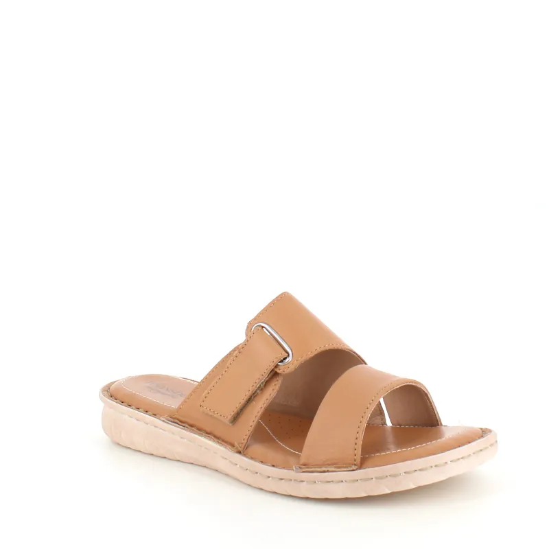 Relaxshoe Sandaler På Tilbud*Brun skind slip on med justerbar rem fra