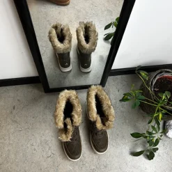 Whistler Billige Vinter Støvler|Vinterstøvler Damer*Brun vandtæt vinterstøvle fra med pels kant