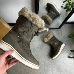 Whistler Billige Vinter Støvler|Vinterstøvler Damer*Brun vandtæt vinterstøvle fra med pels kant