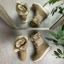 Mols Kort Støvle Dame|Vinterstøvler Damer*Brun vandtæt vinterstøvle fra med pels kant