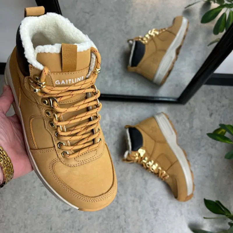 GaitLine Kort Støvle Dame|Vinterstøvler Damer*Brun vinterstøvle fra med gængesål