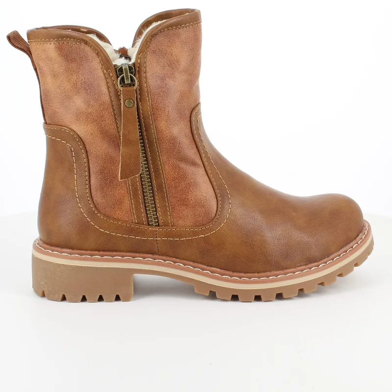 Sygeplejebutikken Sko På Tilbud*Brun vinterstøvle med foer og smarte detaljer