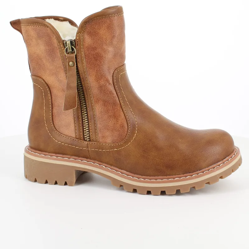 Sygeplejebutikken Sko På Tilbud*Brun vinterstøvle med foer og smarte detaljer