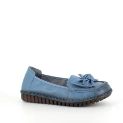 Sygeplejebutikken Sommersko Dame|Gængesål*Elegant ballerina i blåt farvet skind