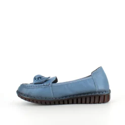 Sygeplejebutikken Sommersko Dame|Gængesål*Elegant ballerina i blåt farvet skind