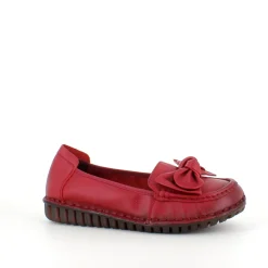 Sygeplejebutikken Slip On Sko|Gængesål*Elegant ballerina i bordeauxfarvet skind