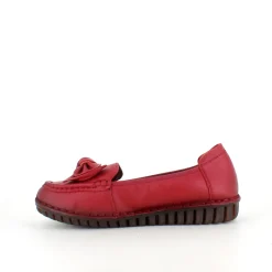 Sygeplejebutikken Slip On Sko|Gængesål*Elegant ballerina i bordeauxfarvet skind