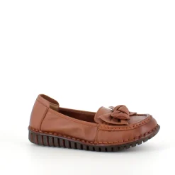 Sygeplejebutikken Sommersko Dame|Gængesål*Elegant ballerina i brunt skind