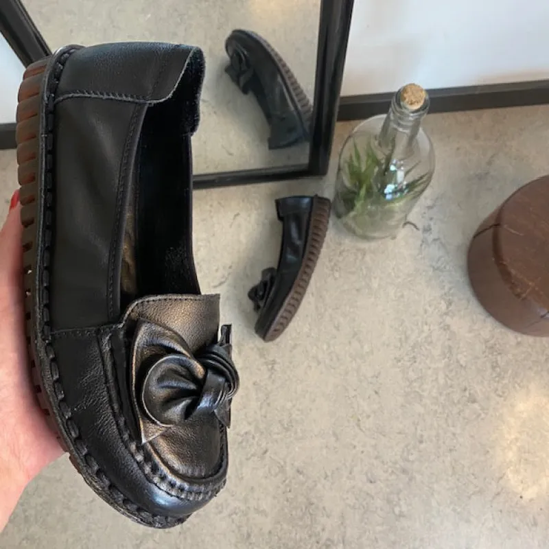 Sygeplejebutikken Sommersko Dame|Følsomme Fødder*Elegant ballerina i sort skind