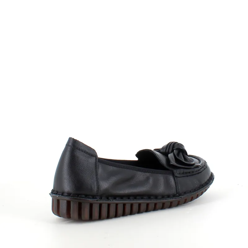 Sygeplejebutikken Sommersko Dame|Følsomme Fødder*Elegant ballerina i sort skind