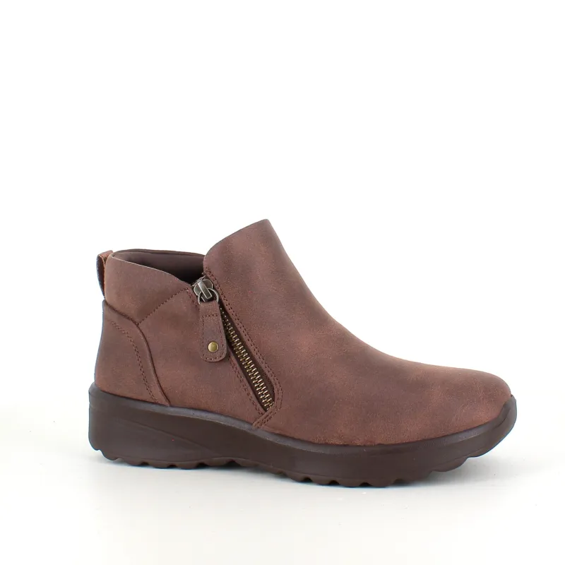 Skechers Kort Støvle Dame|Stødabsorberende Sko*Elegant brun støvlet med meomory foam fra