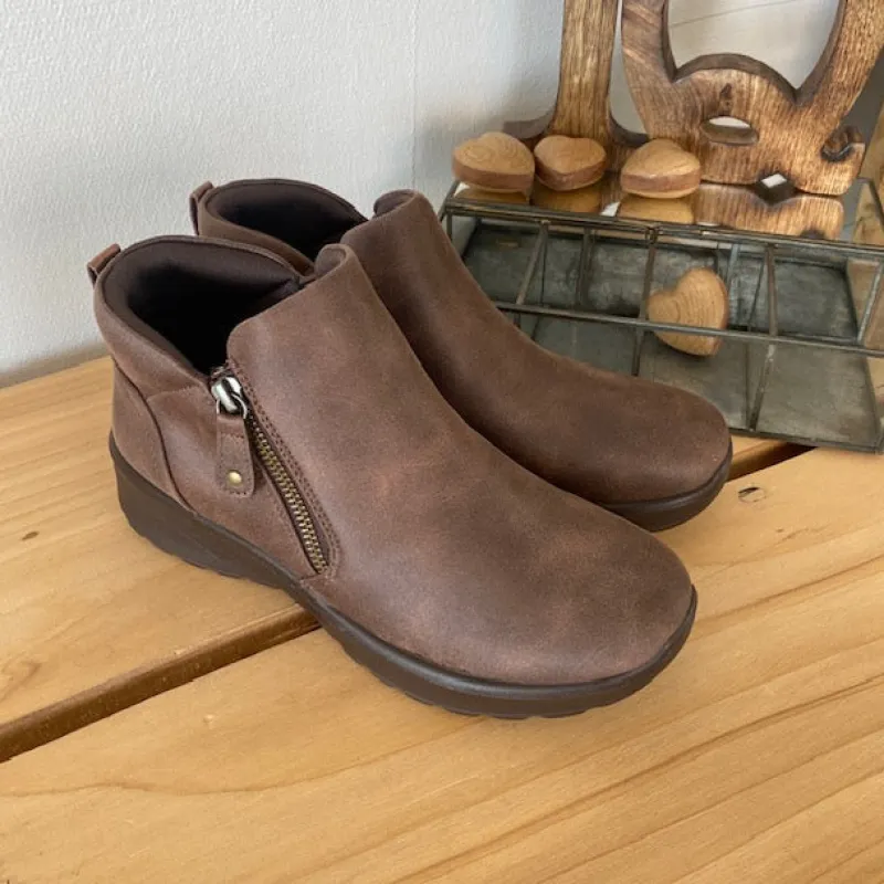 Skechers Kort Støvle Dame|Stødabsorberende Sko*Elegant brun støvlet med meomory foam fra