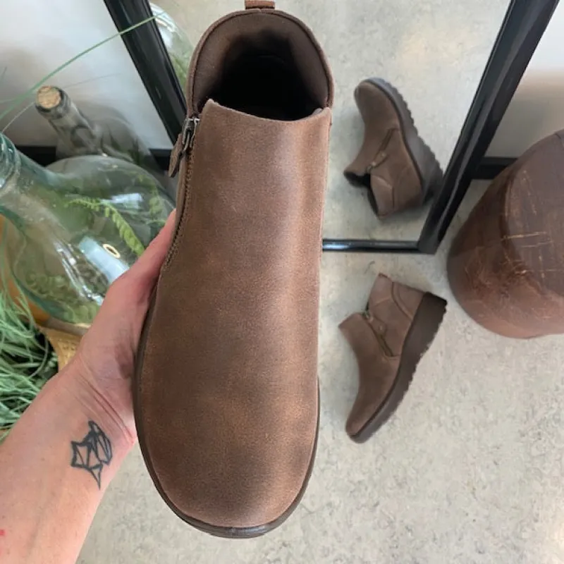 Skechers Kort Støvle Dame|Stødabsorberende Sko*Elegant brun støvlet med meomory foam fra