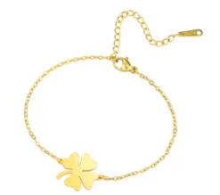 Sygeplejebutikken Gaver Til Sundhedspersonalet|Smykker*Elegant firkløver armbånd i rustfrit stål – symbol på held og stil