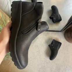 Skechers Kort Støvle Dame|Sorte Støvletter*Elegant sort støvlet med meomory foam fra