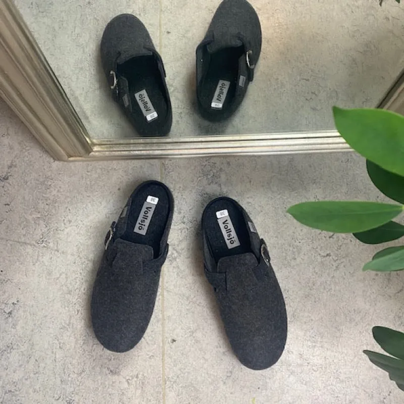 Sygeplejebutikken Sko På Tilbud*Filtsko slip on i mørkgrå