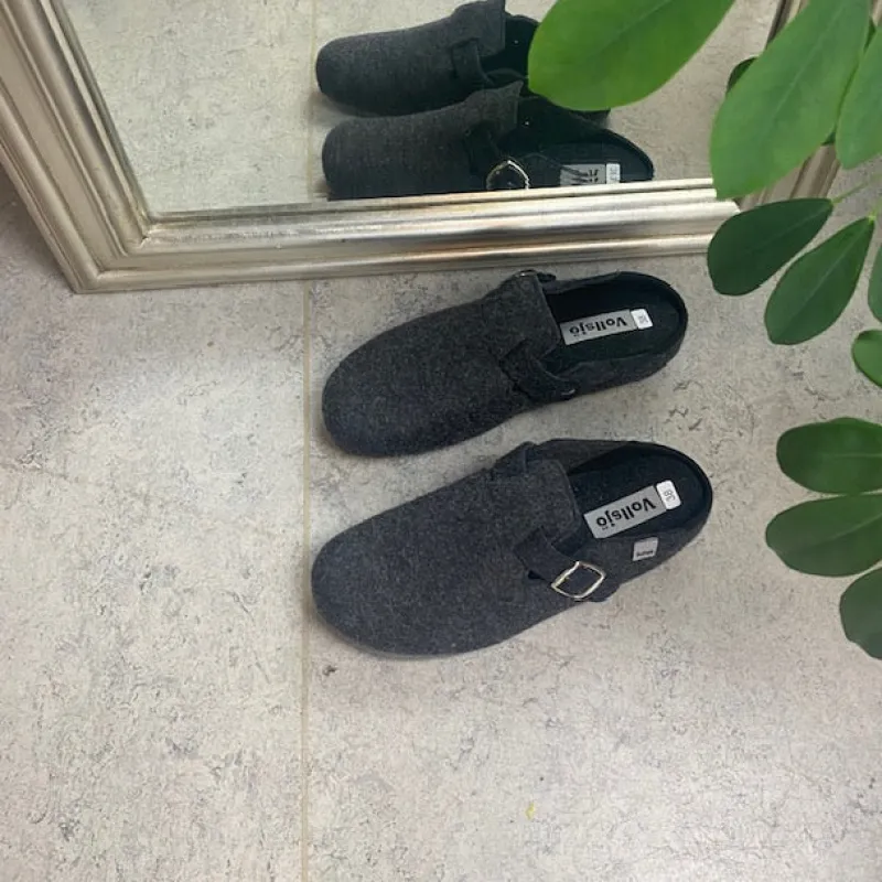 Sygeplejebutikken Sko På Tilbud*Filtsko slip on i mørkgrå