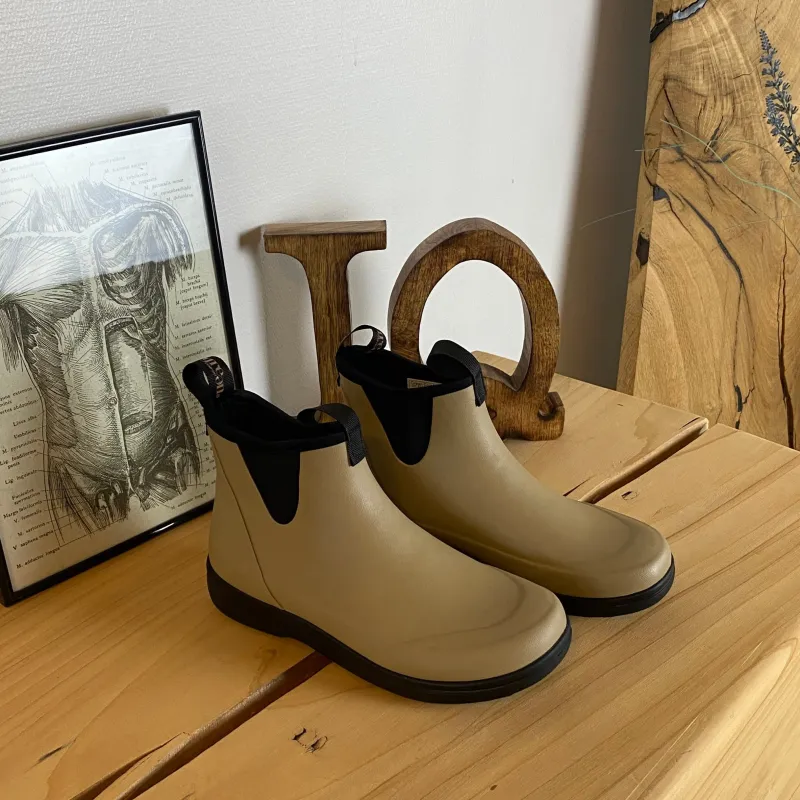 Green Comfort Gummistøvler|Gelsål*gummistøvle i beige med svangstøtte