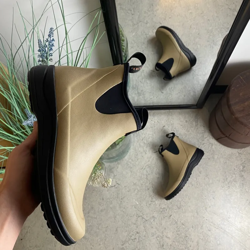 Green Comfort Gummistøvler|Gelsål*gummistøvle i beige med svangstøtte