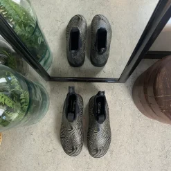 Green Comfort Gummistøvler|Stødabsorberende Sko*gummistøvle i zebraprint med svangstøtte