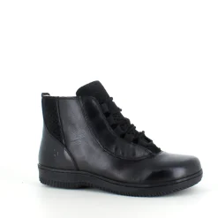 Green Comfort Kort Støvle Dame|Vinterstøvler Damer*kort læderstøvle i sort med uldfoer