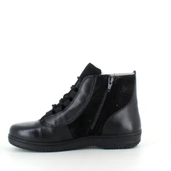 Green Comfort Kort Støvle Dame|Vinterstøvler Damer*kort læderstøvle i sort med uldfoer