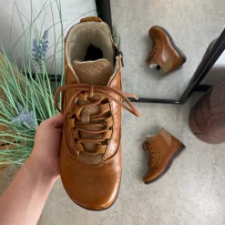 Green Comfort Kort Støvle Dame|Vinterstøvler Damer*kort læderstøvle i brun med uldfoer