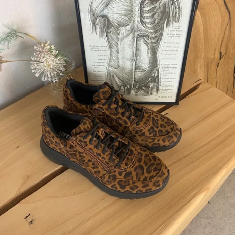 Sygeplejebutikken Hælsporer|Platfodet*Green Comfort sko med leopardprint og dobbelt lukning