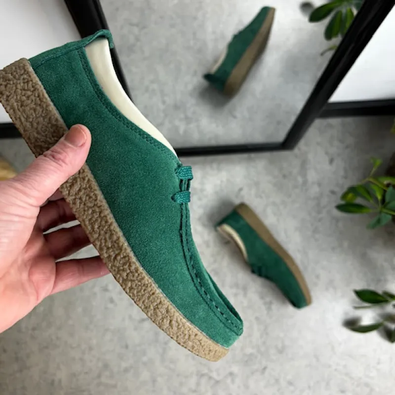 Sygeplejebutikken Sko På Tilbud*Grøn ruskindssko med rågummisål